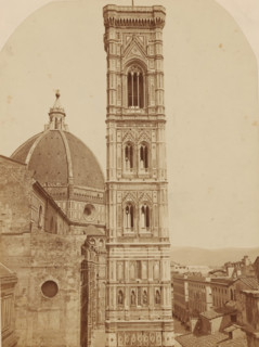 FIRENZE. CAMPANILE DI GIOTTO, Campanile di Giotto and the dome of the Cathedral in Florence,