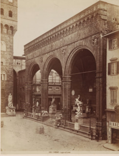 FIRENZE. Loggia de'Lanzi, Loggia dei Lanzi in Florence, photograph, number: '3057.', annotation,
