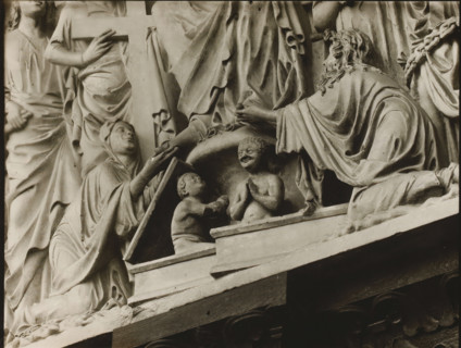 Fürstentor, Tymphanon, Maria u. Johannes Fri, Detail of the tympanum of the Fürstenportal in