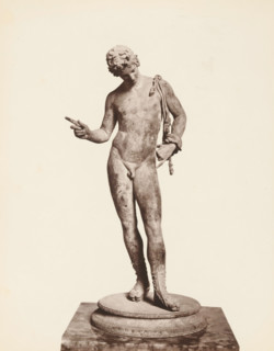 Sculpture of Narcissus, Museo di Napoli Narciso, album page, photograph, This photo is part of an