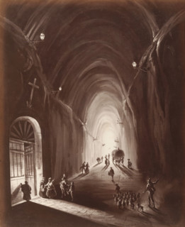 Piedió... Napoli, Photographic reproduction of a view of a cave, album page, photograph,