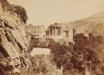 View of the Temple of Vesta at Tivoli, photograph, photographer: attributed to Giorgio Sommer, c.