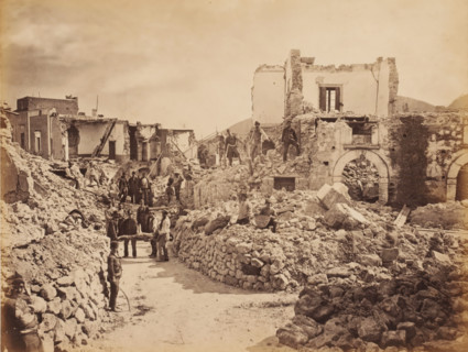 Destruction by an earthquake in southern Italy, photograph, annotation: 'f 30, -', inscription: