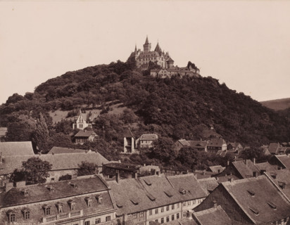 Wernigerode mit Schlossberg', Saxony-Anhalt, Germany, photograph, View of a castle located on a