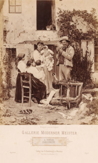 Reproduction of painting 'Familienscene' by Adolf Echtler (1843-1914), Gallerie Moderner Meister,
