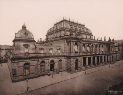 Exhibition building and next to it the 'Concert-Haus', Frankfurt am Main, Germany, photograph, View