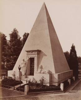 Crematorium, Cimitero Monumentale, Milan, Italy, photograph, Classical marble building, the