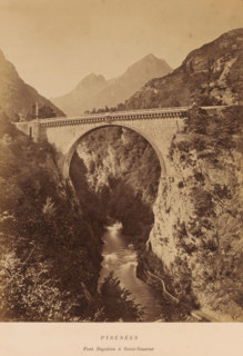 PYRÉNÉES, Pont Napoléon à Saint-Sauveur', Luz-Saint-Sauveur, France, photograph, Frontal view of