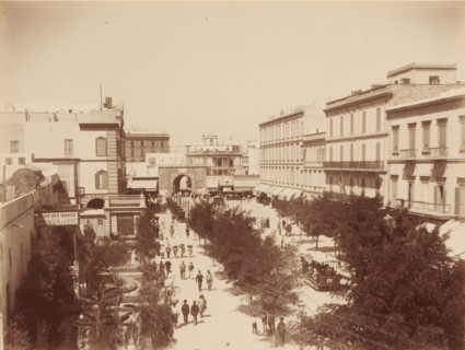 Street view in Algiers ?, Algeria, photograph, Algeria., inscription: 'Algiers', c. 1860 - c. 1890,