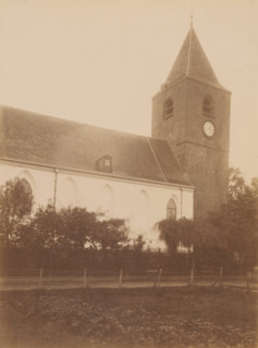 View of the St. Mary's Church in Buitenpost, photograph, annotation: 'Buitenpost, Dutch Reformed