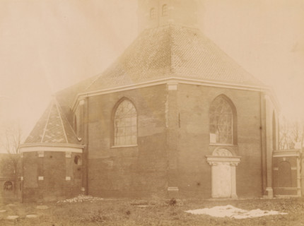 West side of the Van Harenskerk in Sint-Annaparochie, photograph, annotation: 'NH Church in St Anne