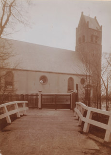 St. John the Baptist Church in Huizum, photograph, annotation: 'Dutch Reformed Church with tower in