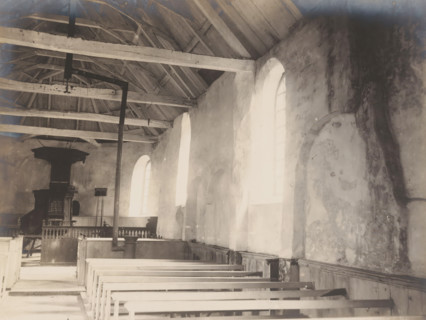 Interior of the Reformed Church in Siegerswoude, demolished in 1909, photograph, annotation: