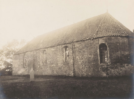 View of the Reformed Church in Siegerswoude, demolished in 1909, photograph, annotation: