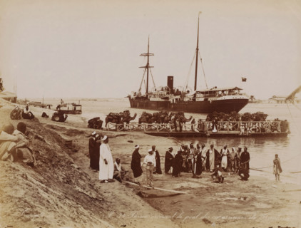 Station in the Suez Canal, Kantara, Egypt, photograph, View of a mooring place and of the Suez
