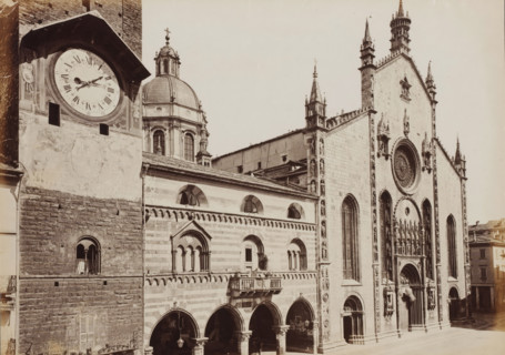 Church with dome and bell tower, Italy ?, photograph, c. 1880 - c. 1900, photographer, paper,