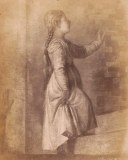 Photo reproduction of detail of painting Presentazione by Titian, Academia Venezia, 487 D in
