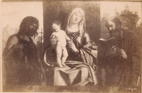 Photo reproduction of painting Madonna with Child and Two Saints by Cima da Conigliano, Academia