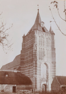 Tower of the Reformed Church in Sprang-Capelle, photograph, annotation: 'Tower of the NH church in