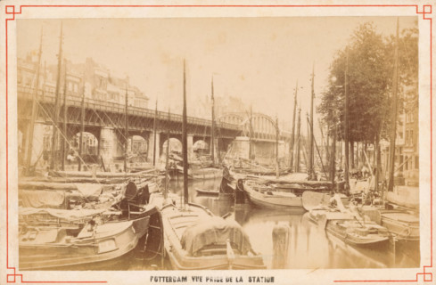 Boats on the Kolk in Rotterdam, Rotterdam vue prize de la station, photograph, Rotterdam, c. 1880 -