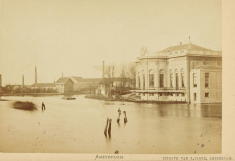 View of the City Theatre on Leidseplein in Amsterdam, seen from the Nassaukade, Amsterdam, cabinet