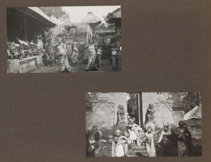Two shots of a traditional dance, performed by children, album page, photograph, c. 1950 - c. 1960,