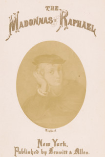 Raphael, Photo reproduction of a print depicting a portrait of Raphael, photograph, reproduction,