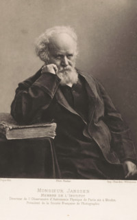 Monsieur Janssen, Portrait of Pierre Janssen, page, photomechanical print, inscription: 'Membre de
