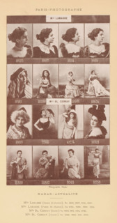 Sixteen portraits of actresses, page, photomechanical print, From left to right and from top to