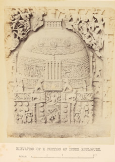Relief with a religious scene, Amaravati, Andhra Pradesh, India, photograph, page, inscription: