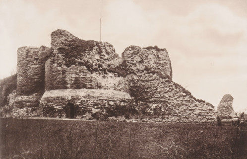 View of the ruins of the round tower of Pontefract castle, Remains of Round Tower. March 31st 1885,