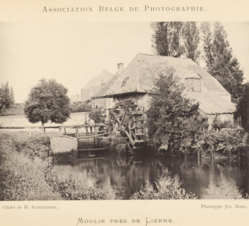 Moulin près de Lierre, View of a watermill, page, photomechanical print, inscription: 'Bulletin de
