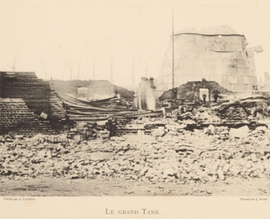 Remains of a large tank from a munitions factory that exploded in Oosterweel near Antwerp in 1889,
