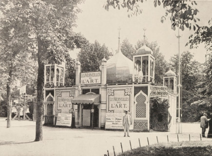 Garden view, Pavilion at the World Exhibition in Antwerp, page, photomechanical print,