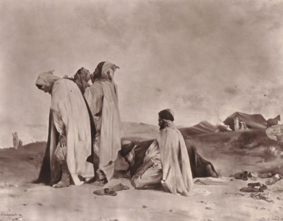 Arabes en prière, Reproduction of Arabes en prière by Eugène Fromentin-Dupeux, reproduction, page,