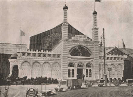 View of the pavilion of the Portuguese colonies at the 1885 World's Fair in Antwerp, Façade du