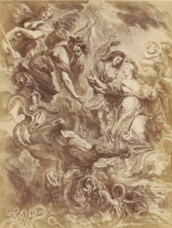 Photo reproduction of an engraving of Reconciliation of Mary de' Medici and Louis 1859 - in or