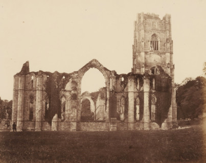 View of the Chapel of the Nine Altars at Fountains Abbey near Ripon, photograph, page,