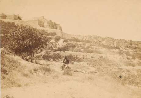 Bethlehem, with the church of nativity, Unknown man in a landscape with the Church of the Nativity