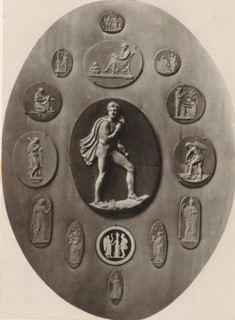 Medallion and fourteen cameos, photograph, page, photographer: Joseph Cundall, c. 1868 - in or