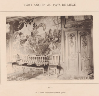 Room with a wall painting, L'Art Ancien au Pays de Liège, photomechanical print, This print is part