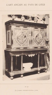 Wooden cabinet, installed in the archaeological museum in Liège, Belgium, L'Art Ancien au Pays de