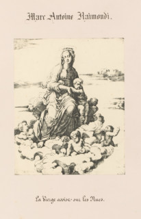 La Vierge assise sur les Nues, Photo reproduction of an engraving of Mary with angels by