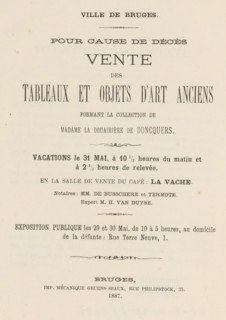 Vente des tableaux et objets d'art anciens formant la collection de madame la douairière de