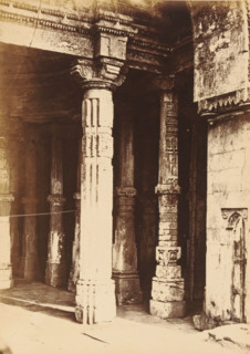 Ahmed Shah's Mosque.- Hindoo Pillars, Pillars of the Ahmed Shah's Mosque in Ahmedabad, photograph,