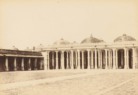 View of a mosque at Sarkhej Roza near Ahmedabad, Sirkhej.- The Mosque, fro the North-east,
