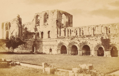 View of the ruins of Furness Abbey, Furness Abbey, from the south-west, photograph, page,