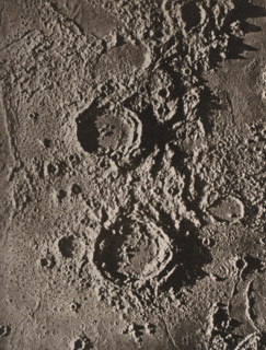 Plaster model of the moon craters Aristotle and Eudoxus, seen from above, Das Ringgebirge Aristotle