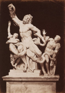 Laocoön group in the Vatican Museums, photograph, page, Vatican Museums, c. 1850 - in or before
