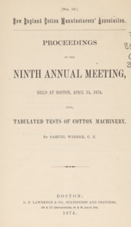 Proceeding of the ninth annual meeting, book, publisher: LF Lawrence & Co., Boston (Massachusetts),